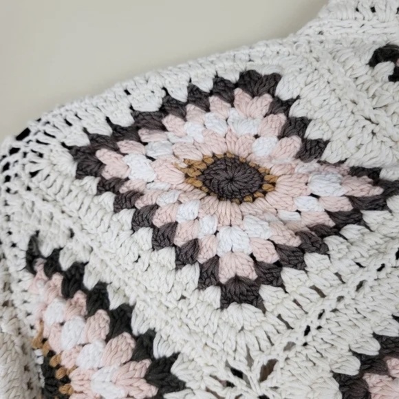 Anthropologie Anderson & Lauth Amber Crochet Cardigan Jacket Knit Sweater Shrug - Picture 6 of 8